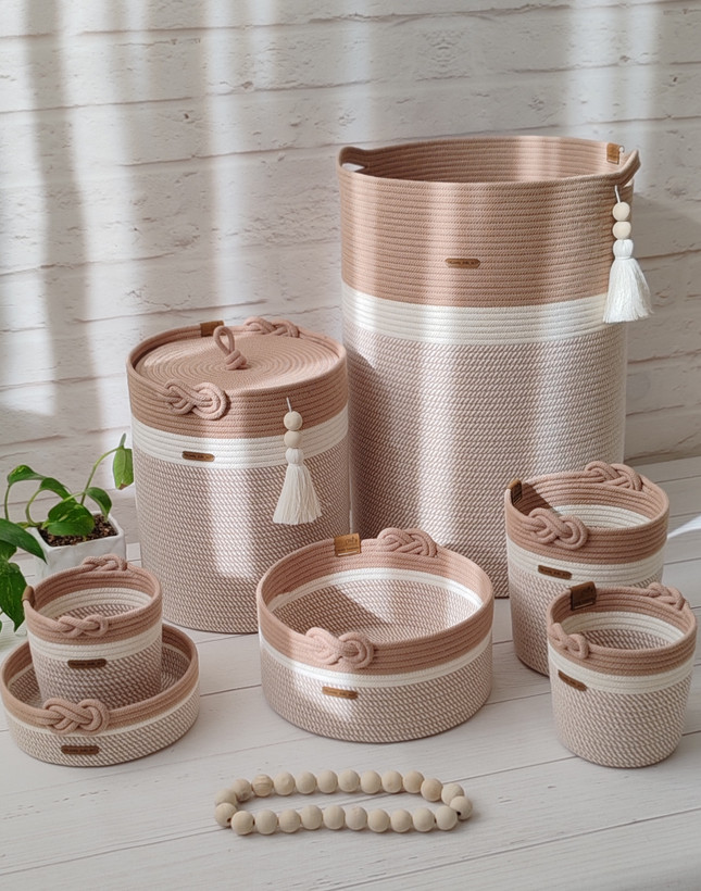 ست نظمدهنده قیطان دوزی Lovely basket (طرح دوختا مدل گره پاپیونی)
