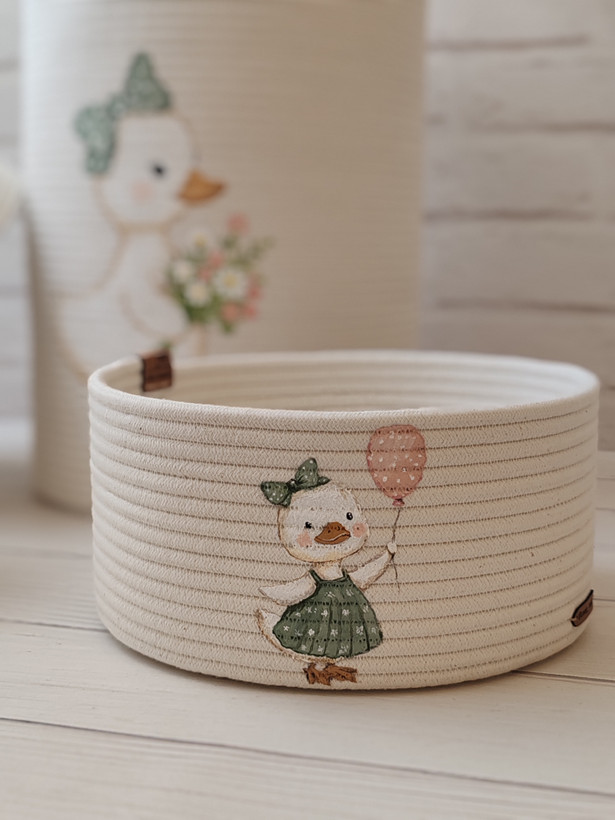 ست سیسمونی قیطان دوزی Lovely basket (طرح اردک و پاپیون )