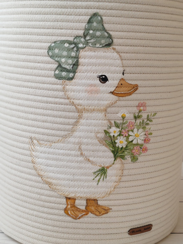 ست سیسمونی قیطان دوزی Lovely basket (طرح اردک و پاپیون )